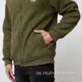 Herren Polar Fleece Custom Reißverschluss Sweatshirts Top Hoodies